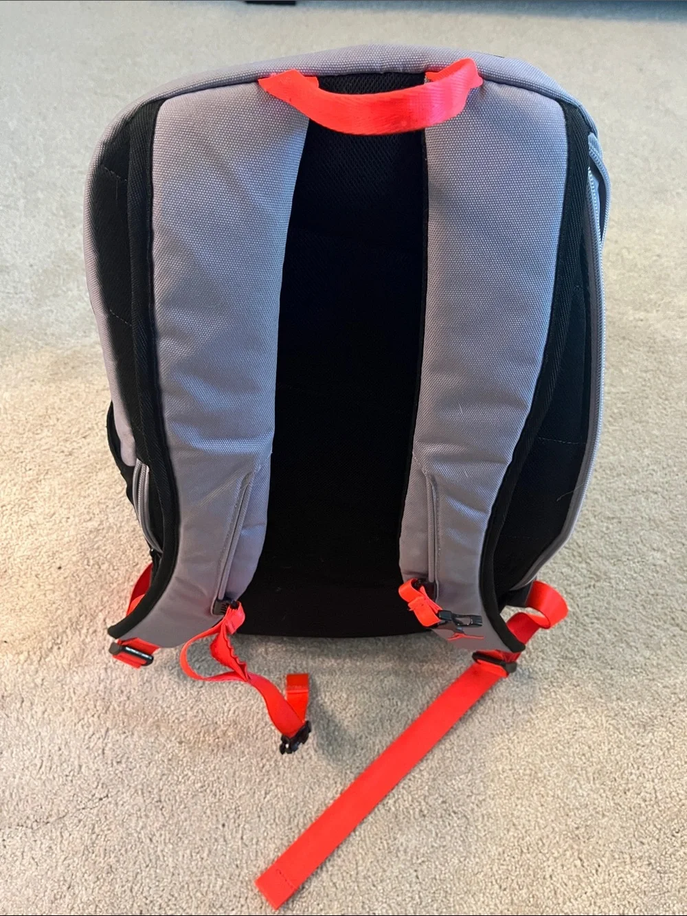 Black, Gray and Neon Orange Jordan Backpack